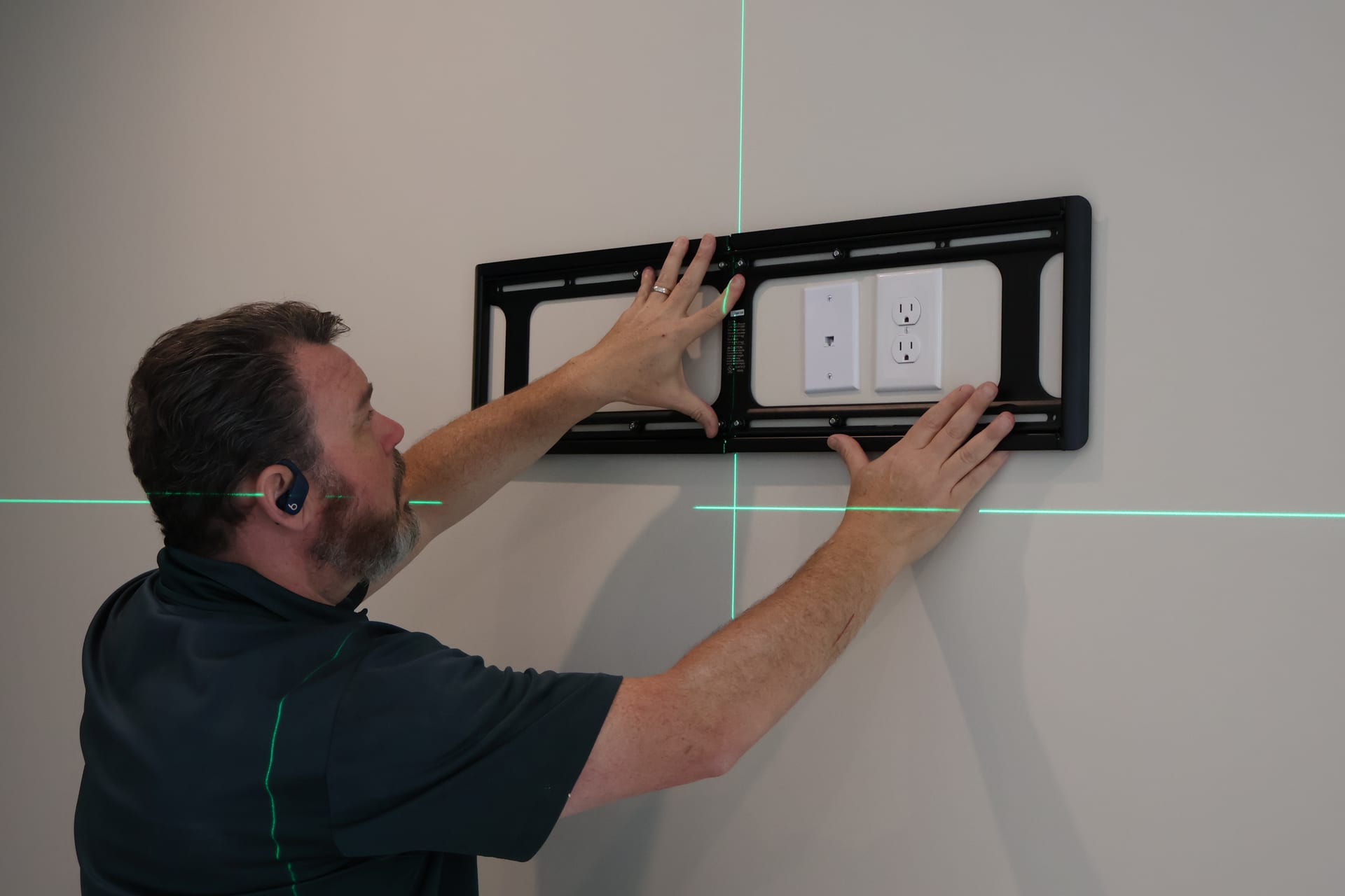 Electrician performing service work